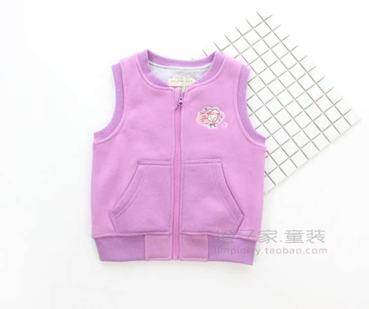 Quay trở lại với âm thanh ~ cô gái thêu công chúa lông cừu 2018 mẫu mùa thu đông mẫu áo len gile trẻ em 