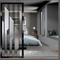 Living room glass screen Bedroom bathroom partition wall decoration Entry entrance Small apartment Light luxury modern simple style