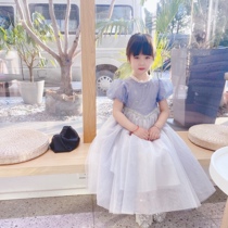 Girl Love Princess Leia Skirt Ice Chic Rim Dress Baby Birthday Gown Summer Short Sleeve Children Web Yarn Dresses