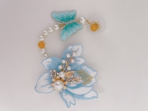 Hanfu headwear North Korean hair decoration Korean conserved brooch Chest Needle Flow Su Pendant Retro Style Matching Qipao Pure Handmade Embroidery