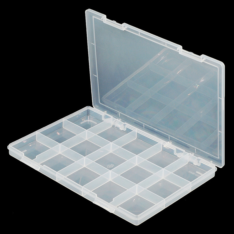 Ultra-thin 15 fixed lattice parts box Patch storage box Covered home jewelry box Screw box Accessory box