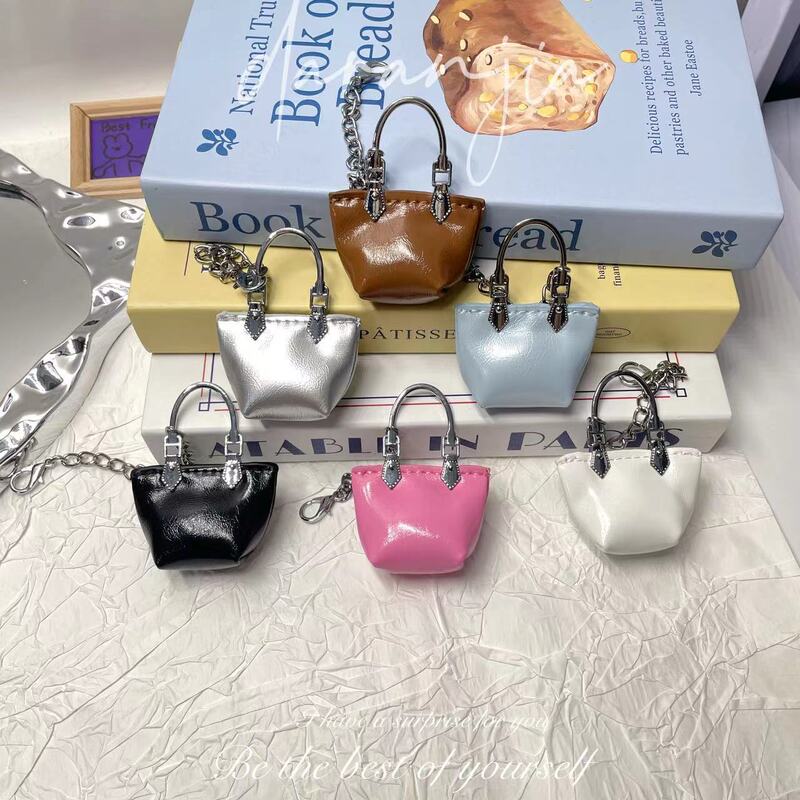 New Colorful Mini Bag Pendant with Exquisite Chain, Leather Small Bag Accessory, Oil Wax Leather Mini Bag Car Hanging Ornament New Colorful Mini Bag Pendant with Exquisite Chain, Leather Small Bag Accessory, Oil Wax Leather Mini Bag Car Hanging Ornament