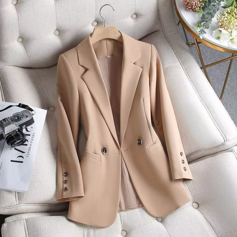 Brand Clearance, Off-The-Shelf, Discounted Women's Blazer, Petite Size, Spring and Autumn, Korean Style, Slim Fit Suit Jacket