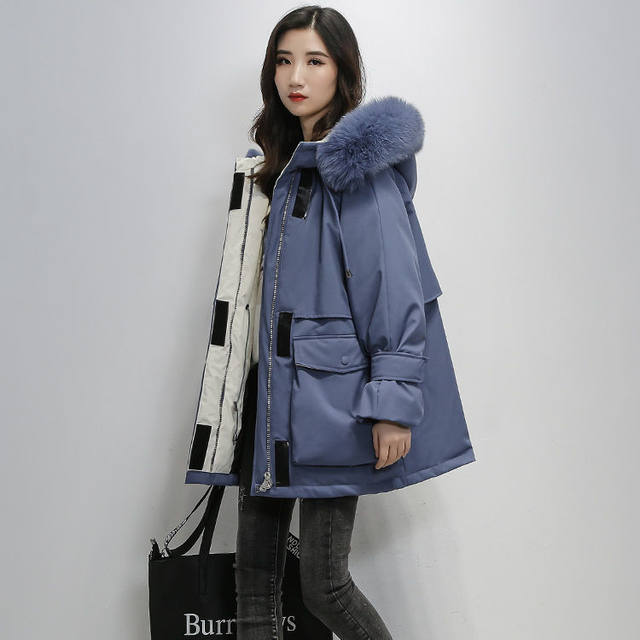 First-line big brand discount cut label women's clothing foreign trade tail list clearance goods overcoming women's mid-length down padded jacket