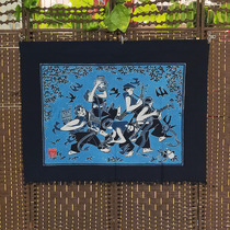 Ethnic handicrafts Chinese style home decoration painting minimalist living room cloth painting hanging painting background wall cloth Miao ethnic batik