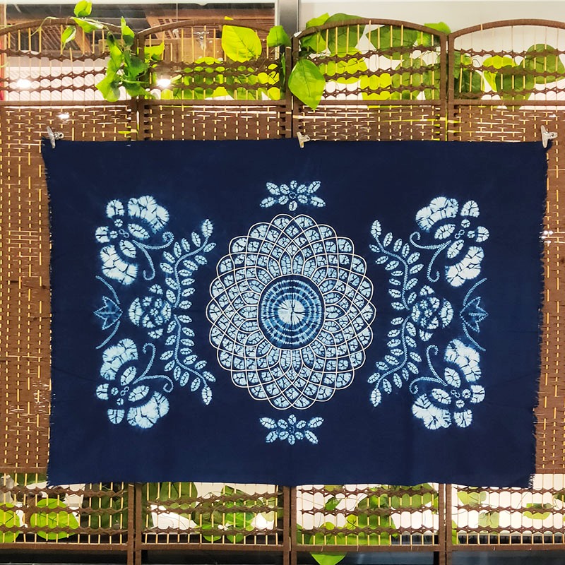 Ethnic Crafts Gift Pendulum Decoration White Ethnic Zdyeing Bedroom Wall Wall Background Decoration Painting Room Cloth Art Hanging Painting Retro Fabric Art Curtain