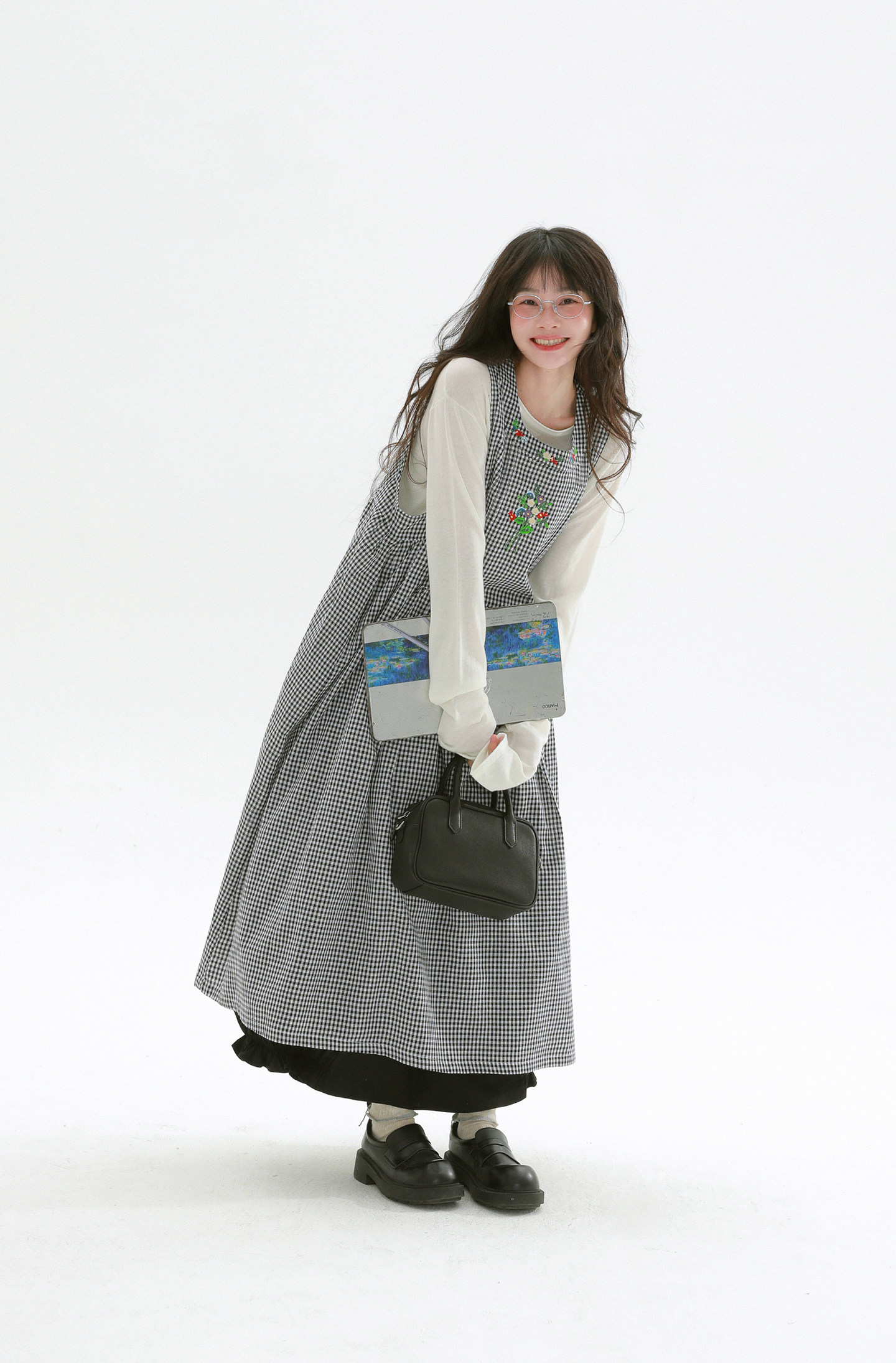 10%OFF】3 色展開 森ガール風チェック柄ジャンパースカート レトロな