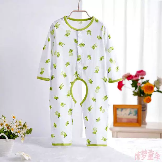 Bộ đồ sơ sinh trẻ em cotton dài tay mùa hè mỏng phần 1 tuổi 2 trẻ em cỡ lớn 3 bộ đồ ngủ 4 dịch vụ điều hòa không khí tại nhà