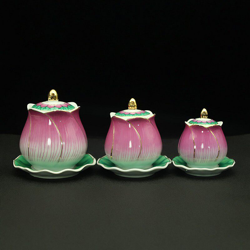Buddhist supplies Guanyin water purification cup Buddha cup Lotus cup Lotus cup Pink rich cup for cup