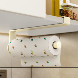 Kitchen Paper Towel Holder under the Cabinet Hanging Roll Paper Rack Cling Film Storage Artifact Household Punch-Free Lazy Rag Hanging Rod