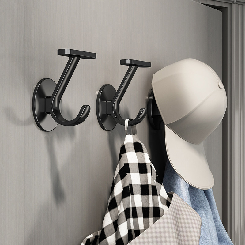 Space Aluminum Hook Free to punch in door rear Shoe cabinet Xuanguan Bathrooms Wall Makeup Room Hanging Clothes Black Cloakhood Hook