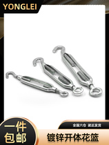 Galvanized flower basket screw steel wire rope tightener pull-tight machine open body flower blue tightener florin bolt M6 8 10