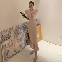 HChen Korean Direct Mail Regular Heben temperament elegant and charming bubble sleeve dress