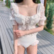 Hchen Korea Direct Shopping Romantic Ruffled Lace Embroidery Playful and Cute Strappy Petal Split Swimsuit