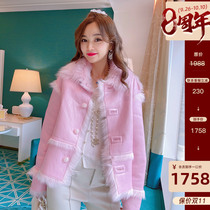 MissLuxury capture girl heart 2021 Winter new fur coat female pink short fur one