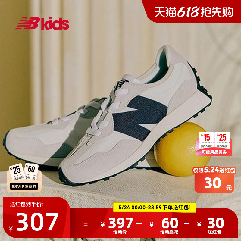 Newbalance Nb Official Children's Shoes for 4-7 Years Old Children, Summer Breathable and Trendy Sports Casual Shoes 327Fe