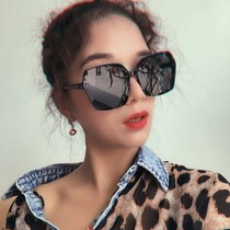 Star big sunglasses Womens sunglasses Mens Korean version of the tide ins square glasses anti-UV net red round face