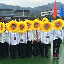 Sunflower headgear funny sun flower face cover Kindergarten Games admission opening ceremony Phalanx creative prop flower