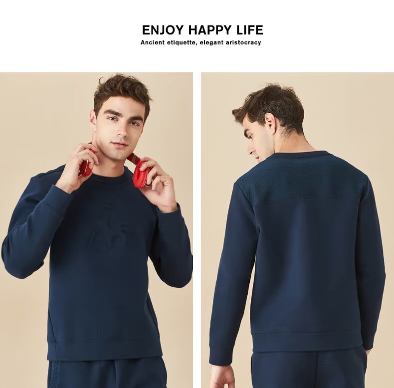 Gà Pháp Pháp áo len thể thao dày giản thường áo thun nam cổ tròn CB-1607173 áo hoodie khủng log