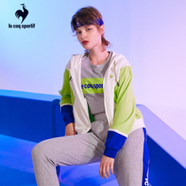 Lecac French Rooster stitching Vitality Fashion sports hooded zipper cardigan jacket women