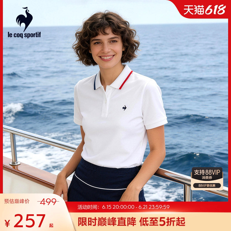 Lecaco French Rooster Summer Women's Sports Polo Shirt Classic Small Logo Fashionable Versatile Short-Sleeve Lecaco French Rooster Summer Women's Sports Polo Shirt Classic Small Logo Fashionable Versatile Short-Sleeve