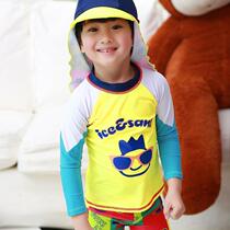 Childrens swimsuit boy smiley face suit small child boy baby child split swimsuit sunscreen surfing swimsuit