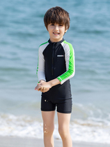 Korean childrens swimsuit boy long sleeve childrens one-piece swimsuit boy baby sunscreen quick-drying swimming trunks set