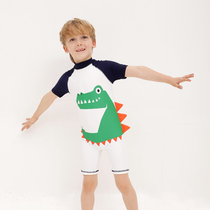 Childrens swimsuit boy child cartoon crocodile swimsuit sunscreen vacation quick-drying hot spring beach swimsuit