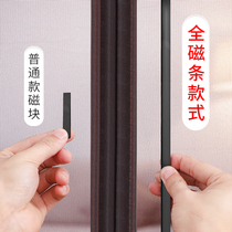 Summer anti-mosquito soft yarn door curtain whole magnetic strip self-priming silent fly screen window home bedroom Velcro-free hole