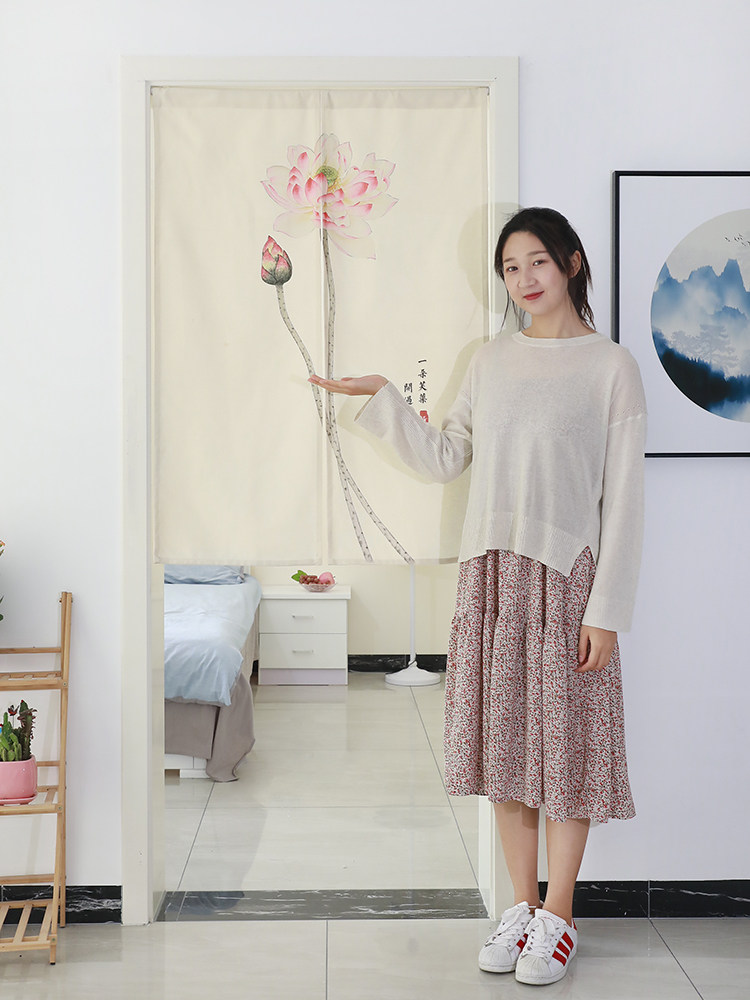 Household curtain Kitchen powder room decorative hanging curtain Kitchen partition window occlusion curtain Partition hole-free door curtain Cabinet curtain