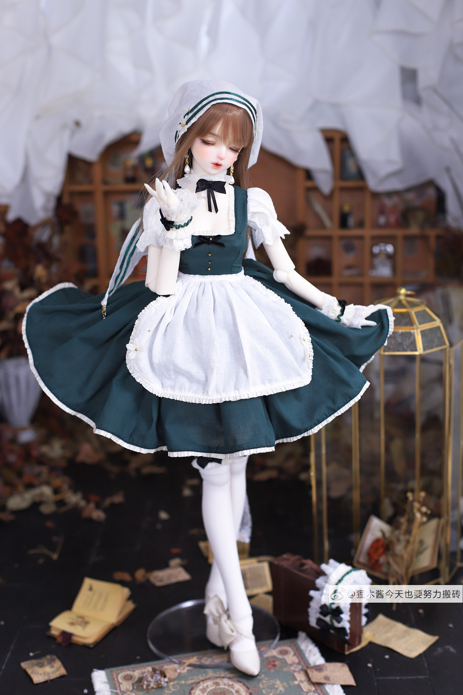 Beaver Wood {Elegant Maid II-Ink Green} After Sales Showcases 1 3 Sub-SDGR Grand Female BJD Waters AS62 Grand Chests