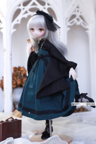 raccoon wood {saki night · long style · dark green} bjd 1 4 points MDD MSD bear sister baby clothes and wind kimono dress