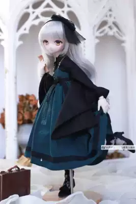 Tanuki{Misaki night midot long version midot dark green}bjd 1 4 points MDD MSD Bear girl baby clothes and kimono dress