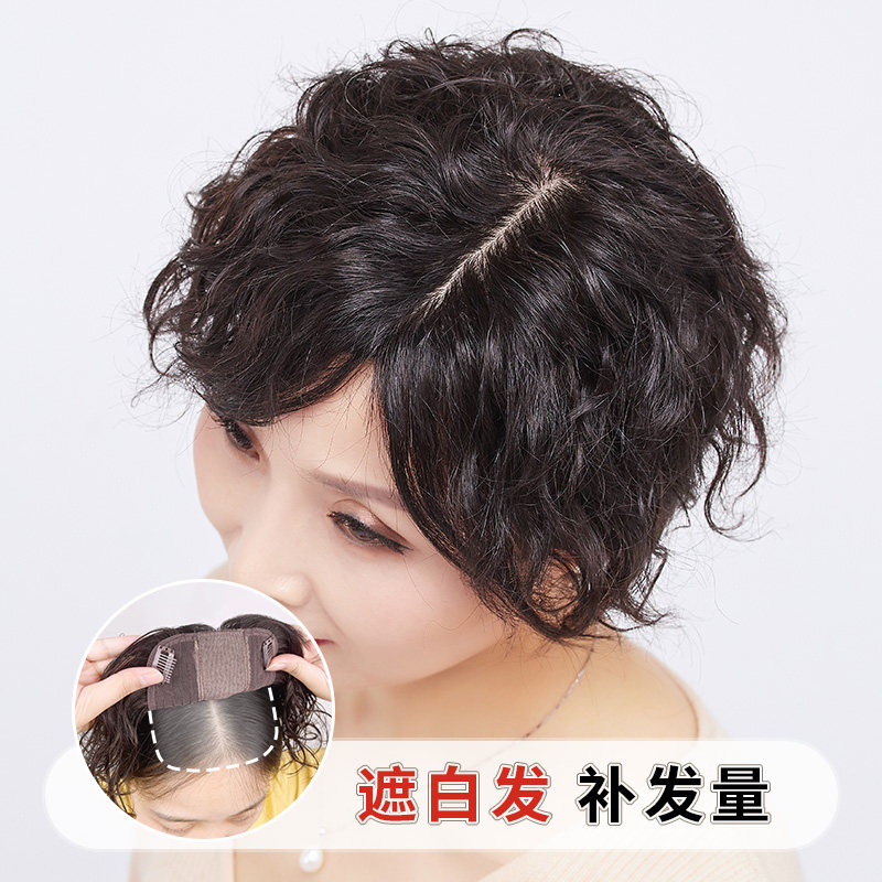 Real Hair Wig Roll Hair Long Hair Style Lady Emulation Wool Roll Seniors Grandma One Piece Fashion Minus Age