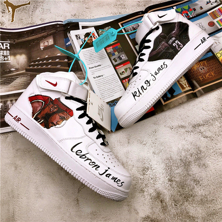 Paxun DIY hand-painted sneakers custom shoes Lakers James Cosby NBA stars private custom made (without shoes