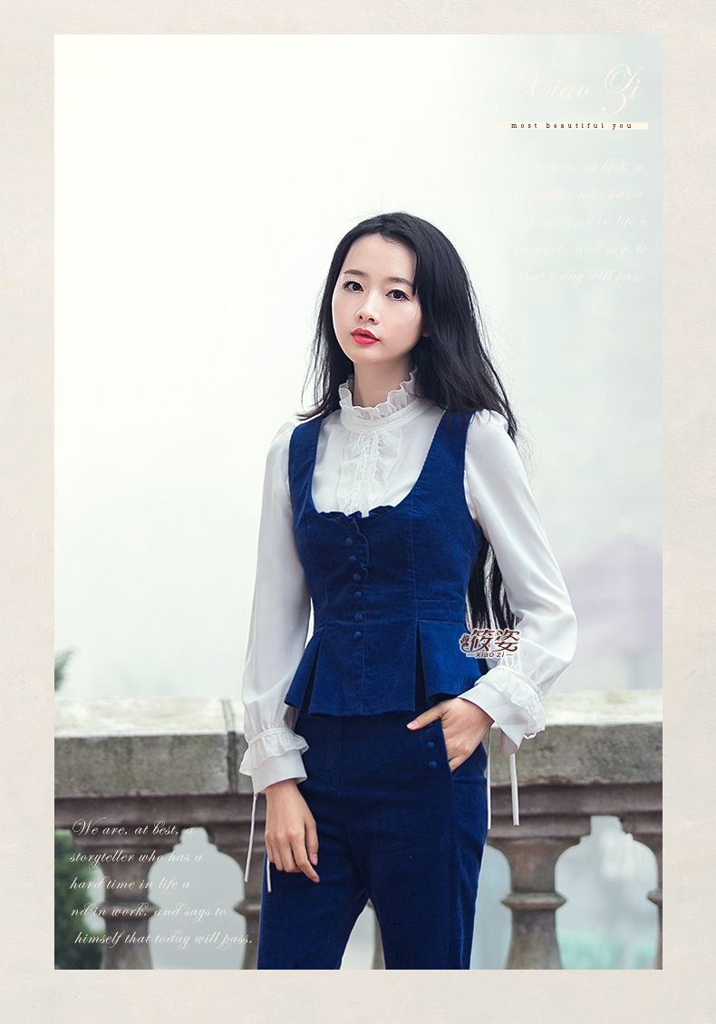 Quỳ là xứng đáng với đẹp 2018 mùa thu mới retro vest vest lượn sóng bên mỏng tính khí hoang dã hàng đầu quần áo nữ