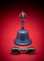 Dege local production of pure copper five-strand vajra bell and pestle