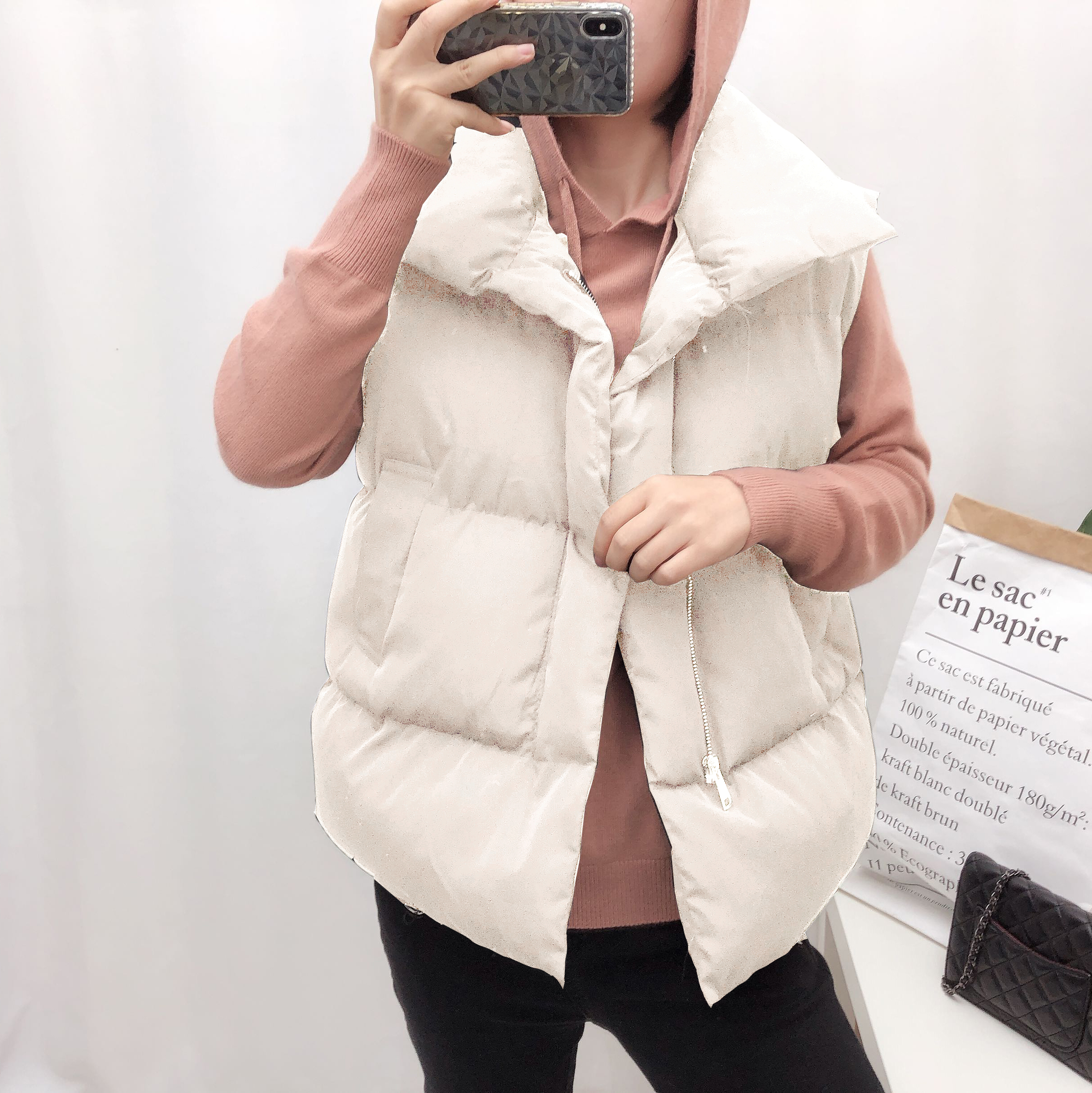 Bf vest nữ mùa thu đông 2018 phiên bản Hàn Quốc của quần lửng cotton ngắn quần áo vest ấm đệm vest vest các kiểu áo sơ mi họa nữ đẹp