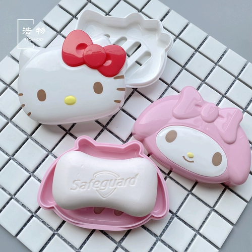 Daiso, Hello Kitty, hello kitty, японская милая розовая сушилка, мыло для умывания, мыльница