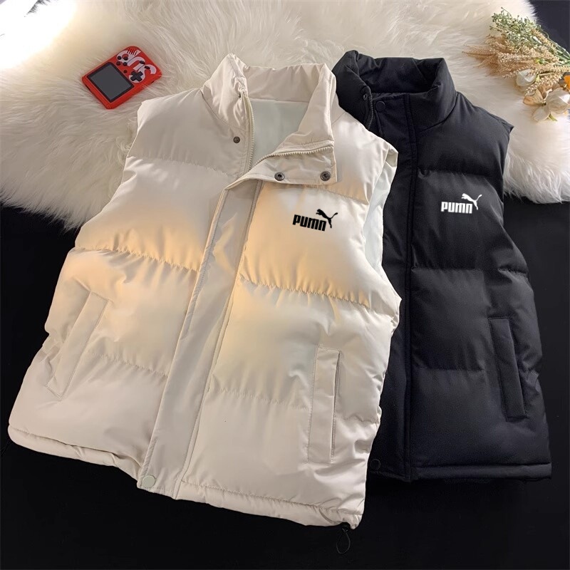 Outlet Cotton Vest for Men, Autumn and Winter Thickened Warm Vest, Couple Style Stand Collar Sleeveless Jacket Top