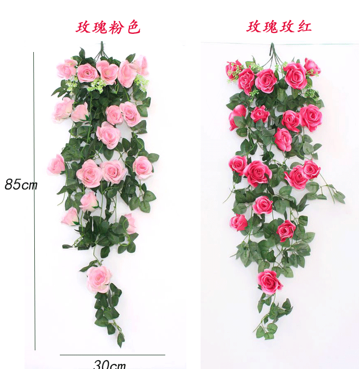 Mô phỏng cây xanh treo tường ban công phòng khách trong nhà trang trí hoa giả treo hoa lan nhựa mây lá xanh - Hoa nhân tạo / Cây / Trái cây các loại lan giả hạc