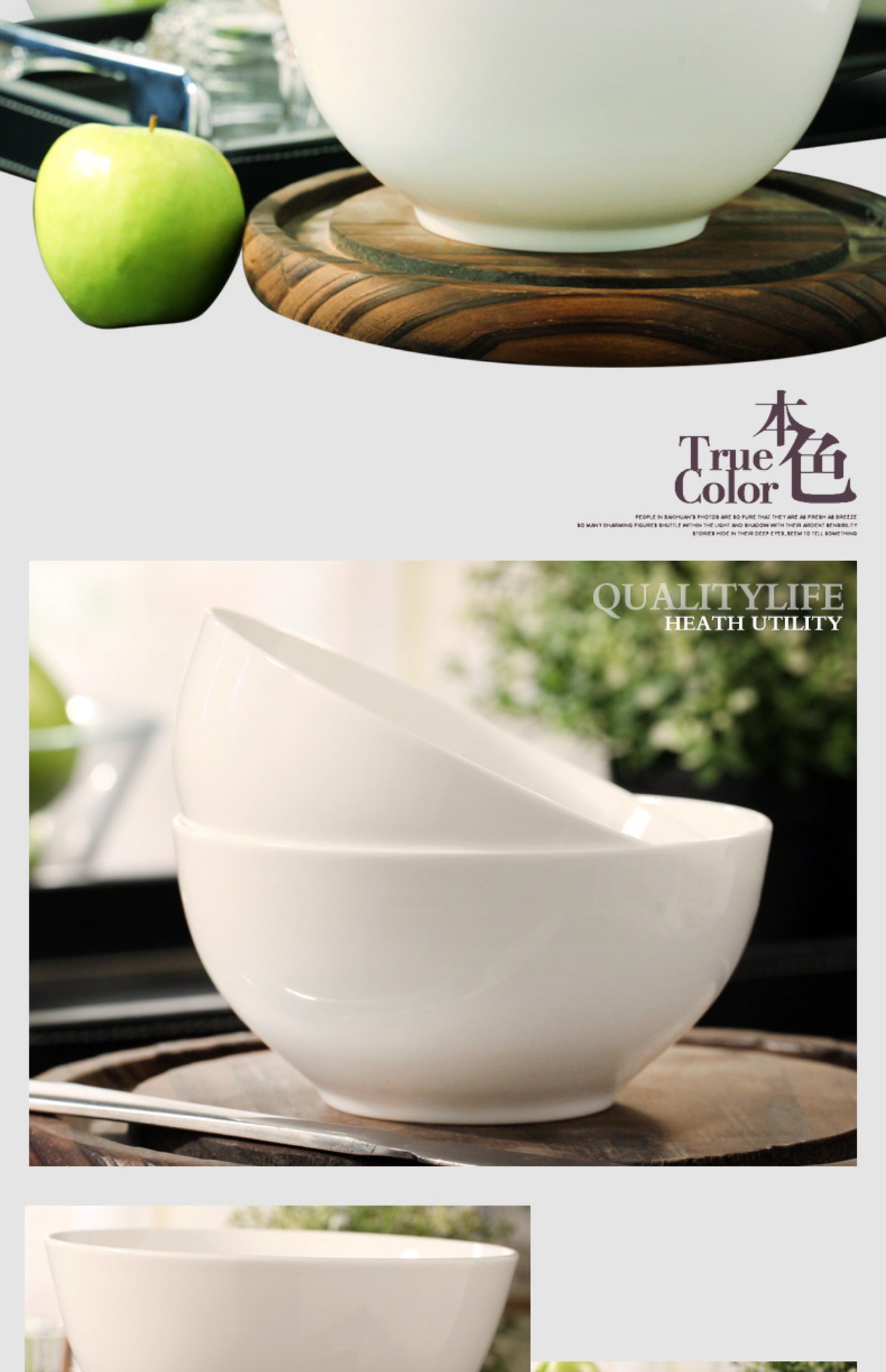 Jialan nguyên chất xương trắng bát sứ gia đình bát cơm bát bát bát sáng tạo bộ đồ ăn đơn giản sứ có thể được tùy chỉnh LOGO bộ bát đĩa đẹp