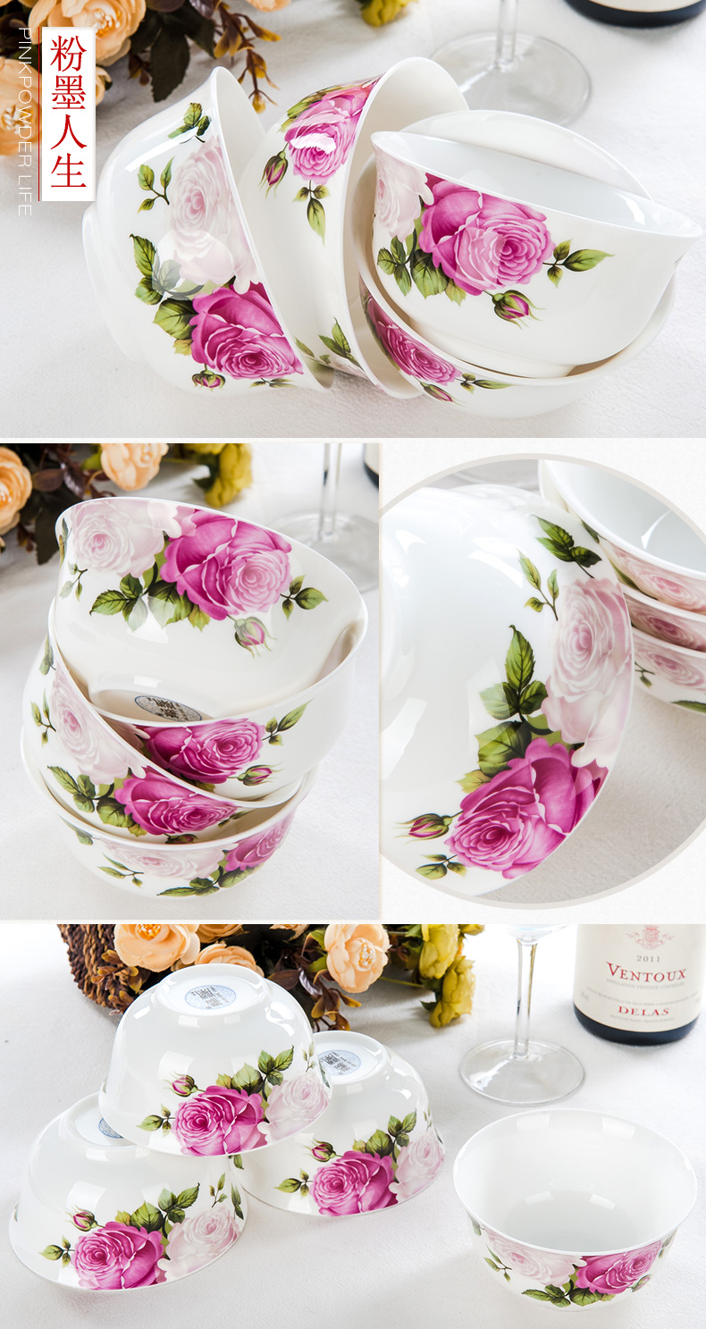 Garland ipads porcelain household jobs 10 install ceramic bowl set tableware to eat Chinese rice bowls microwave bowl