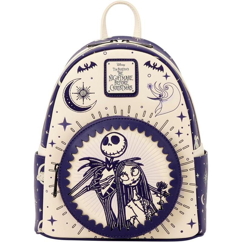 Overseas Purchasing Agent Loungefly Women's Backpack with Embroidered Details and Multi-Layer Storage in Pu Synthetic Leather