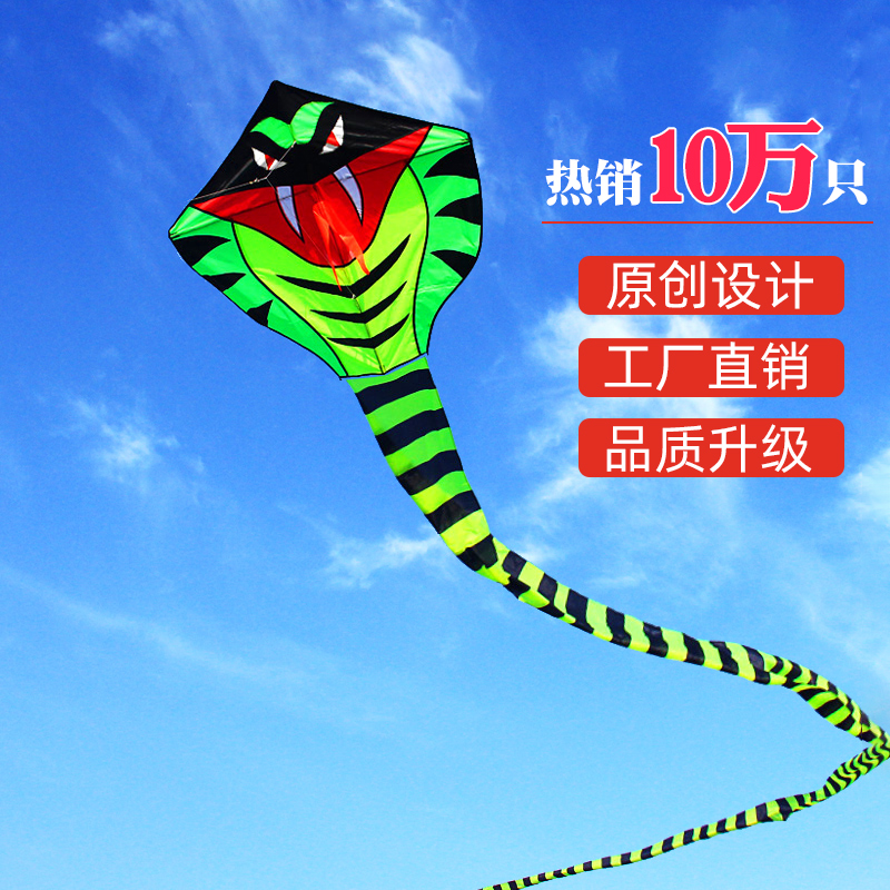 Weifang Baxter brand Green Snake kite golden snake large spectacular long snake kite classic novice easy fly