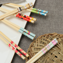 Bamboo chopsticks children cartoon cute home boy short 18cm baby baby fast child