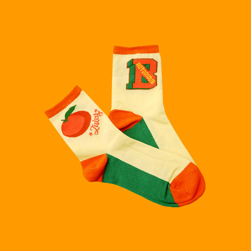 GRAF thương hiệu gốc JuicyBiggie orange xanh kem khâu cotton mỏng thể thao vớ ống vớ thể thao nike