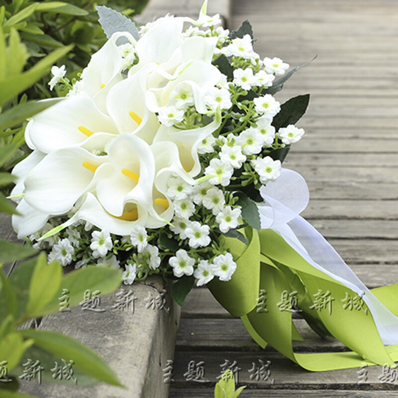 New fresh mix and match bouquet photo studio wedding photos holding flowers location bride simulation flower knot wedding yarn photography props