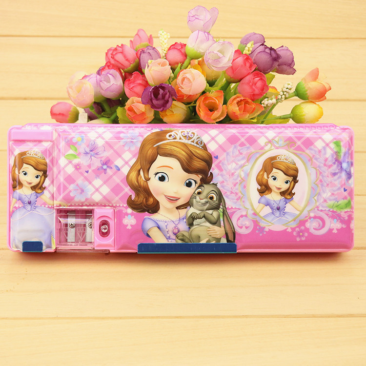 Princess stationery box Schoolgirl girl cute cartoon pen box Children's multi-functional plastic pencil box