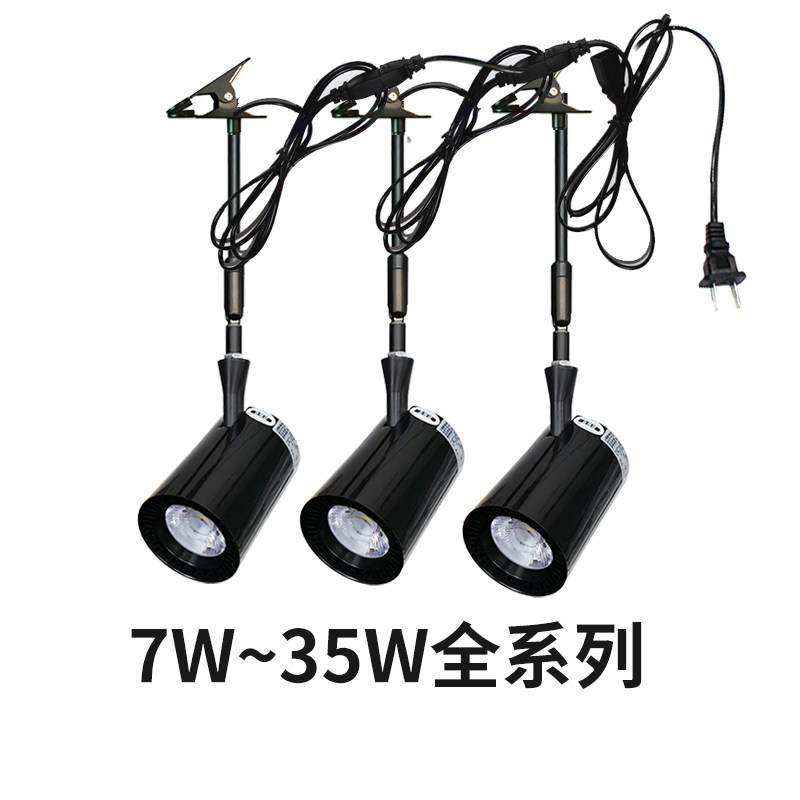 (Long Pole Spotlight) Ming-mounted Exhibition Spotlight Crossdress Clip Style Lengthened rod tandem lamp Telescopic Wall Side Loading-Taobao